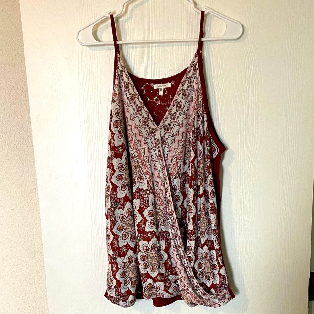 Maurices Red Floral Camisole Top
